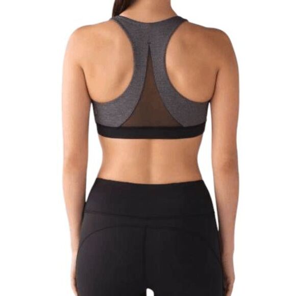 LULULEMON ATHLETICA Invigorate Bra In Heathered Black/Black Size 2 - Picture 1 of 4